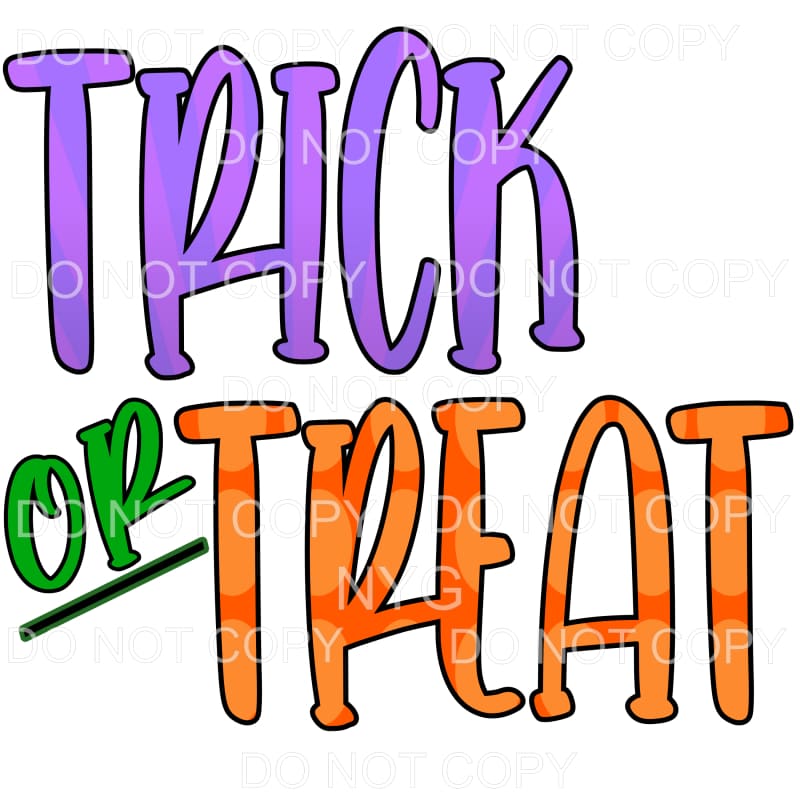 Trick Or Treat Purple Green Orange Letters #876 Sublimation 