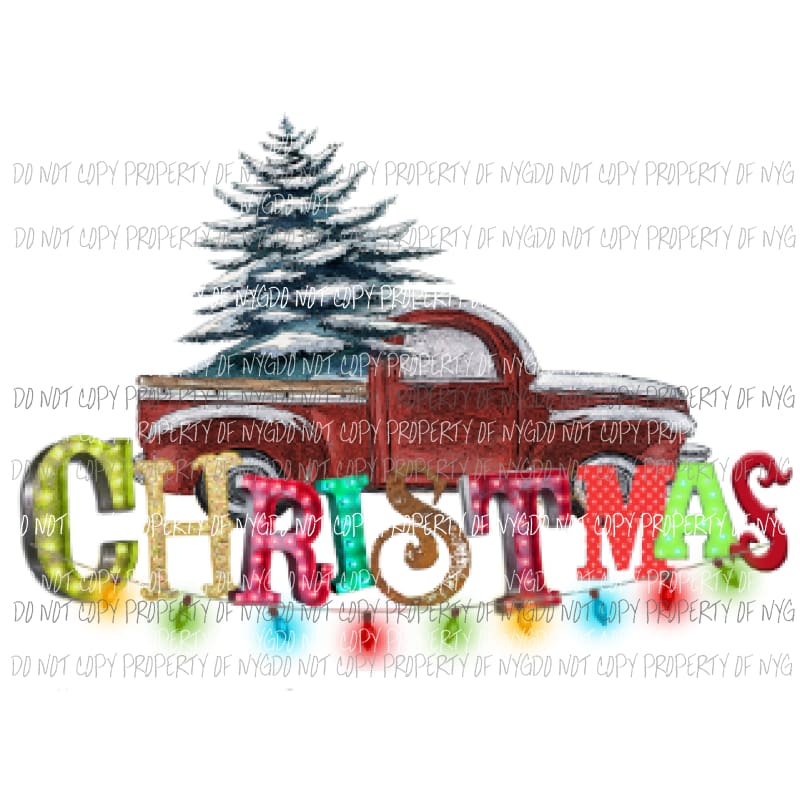 Truck Christmas lights #1 Sublimation transfers Heat Transfer