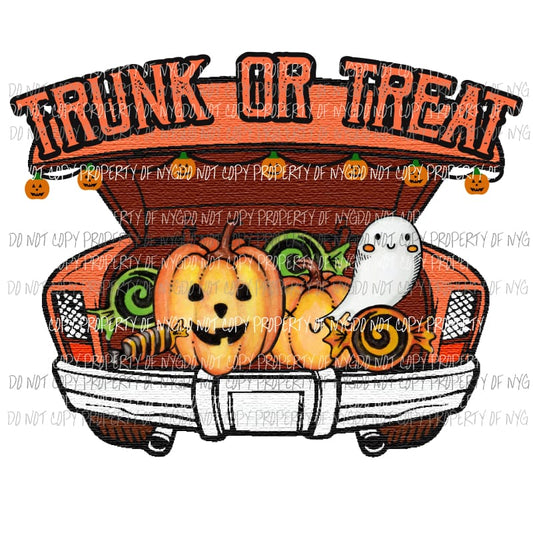 Trunk or Treat pumpkins ghost candy decorated Sublimation transfers Heat Transfer
