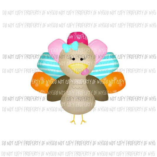 Turkey - Girl Watercolor Sublimation transfers Heat Transfer