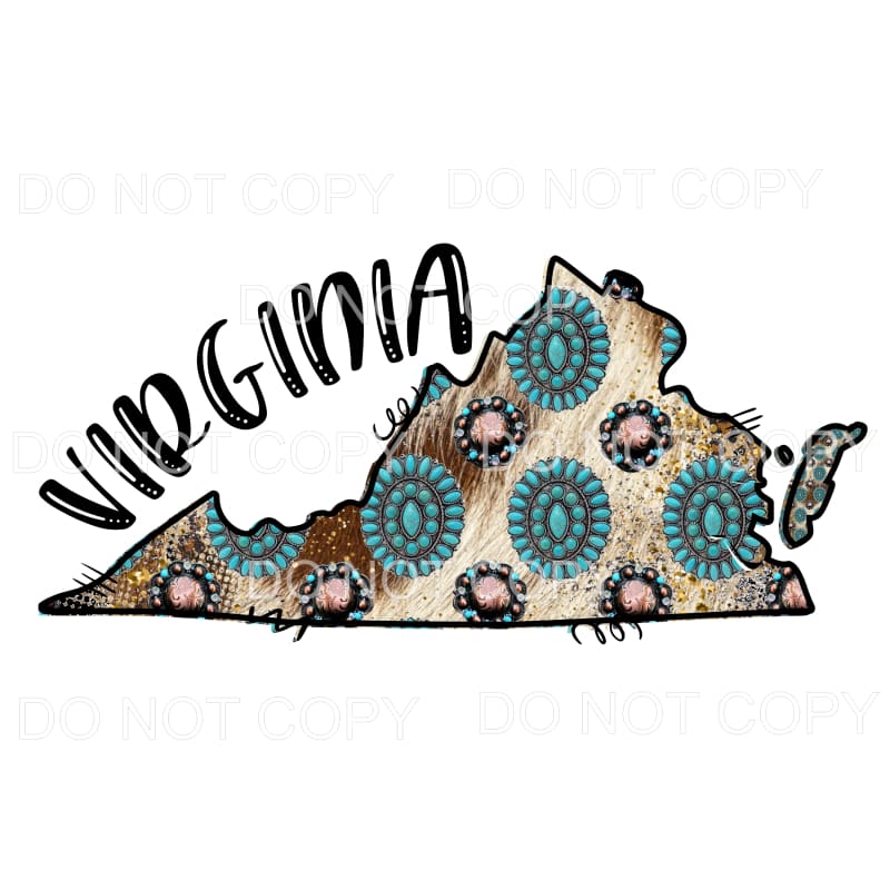 Turquoise Cowhide STATES All states in drop down menu 