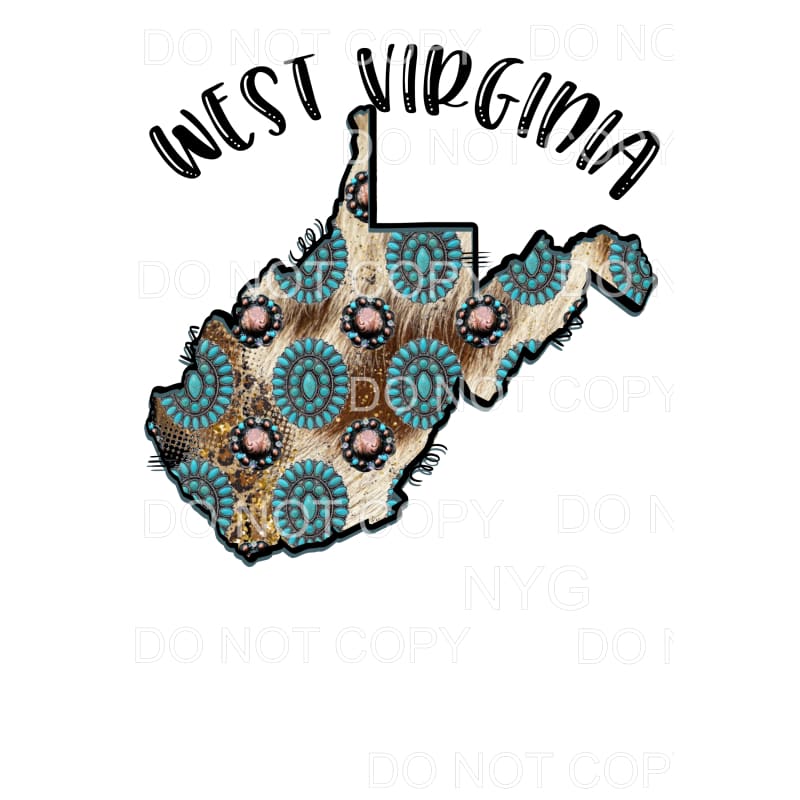 Turquoise Cowhide STATES All states in drop down menu 