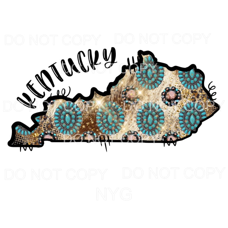 Turquoise Cowhide STATES All states in drop down menu 