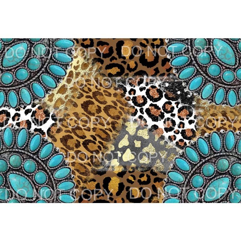 Turquoise Leopard Sheet #3 Sublimation transfers - Heat 