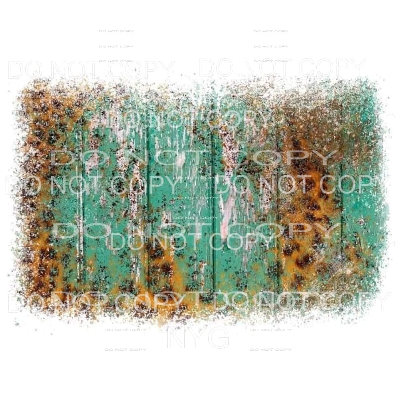 Turquoise Wood Leopard Distressed Background Sheet #1868 