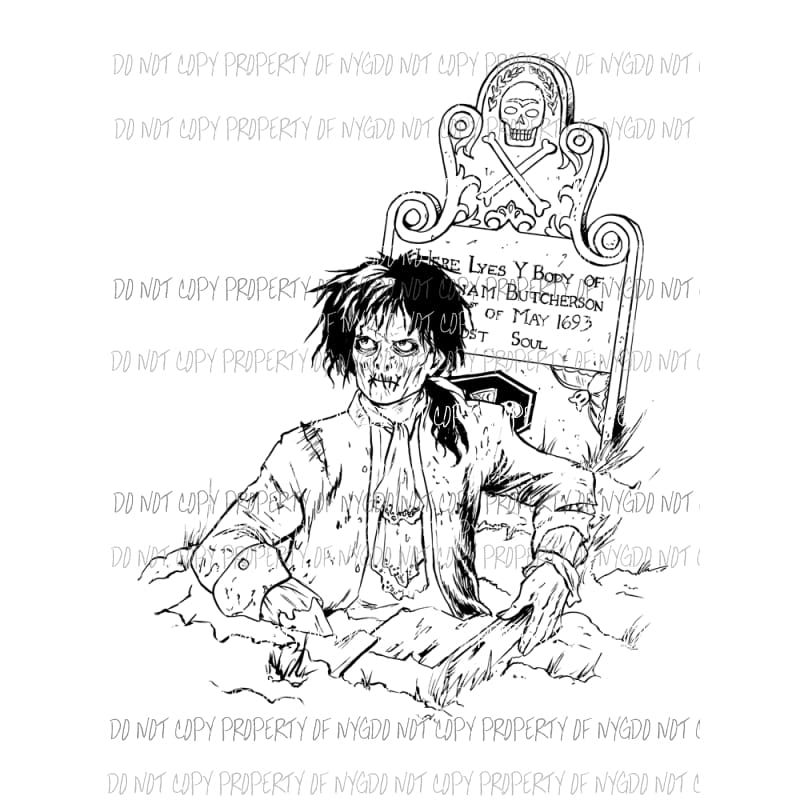 Two Ghouls One Grave Billy black white horror movie # 2 hocus pocus Sublimation transfers Heat Transfer