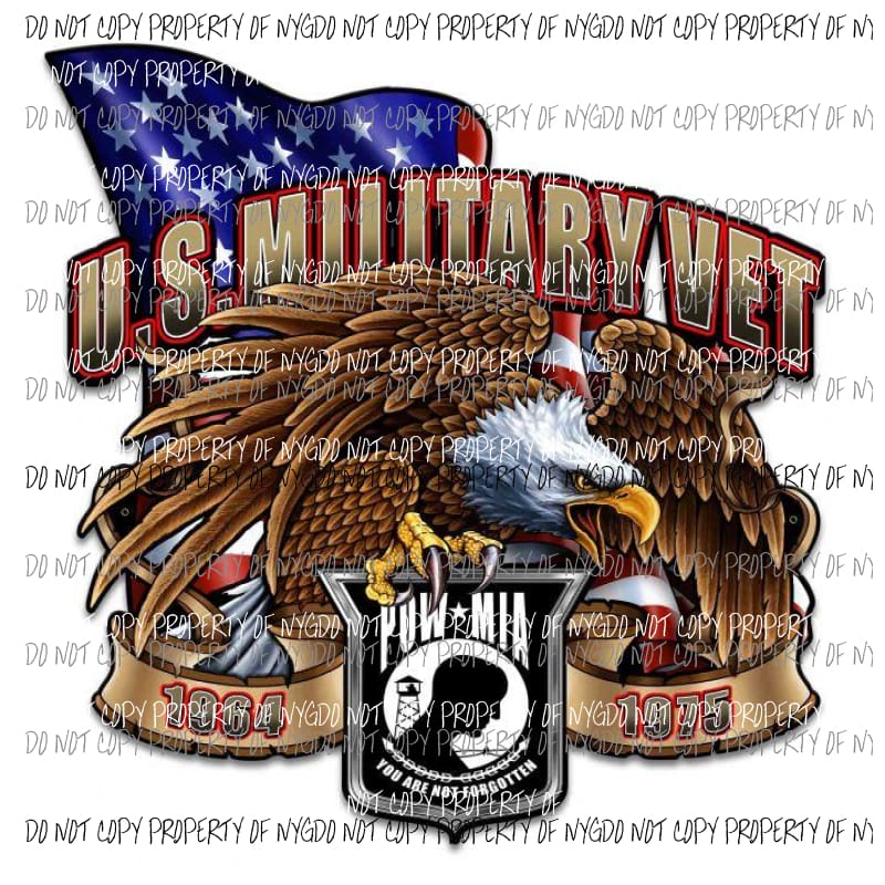 U.S. Military Vet POW MIA eagle flag Sublimation transfers Heat Transfer
