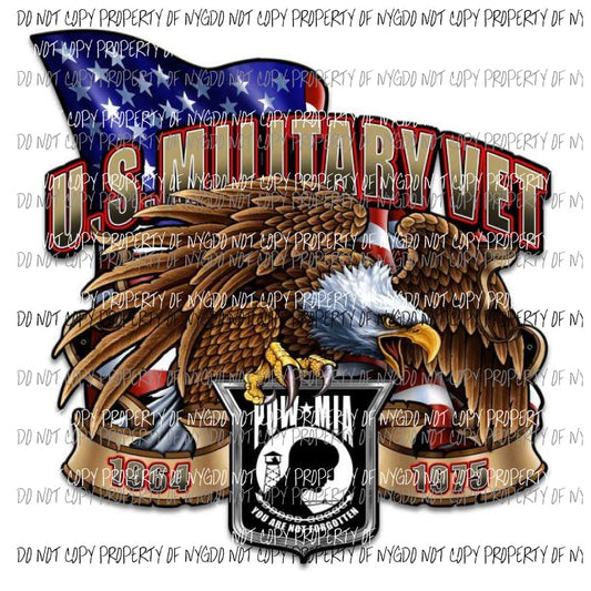 U.S. Military Vet POW MIA eagle flag Sublimation transfers Heat Transfer