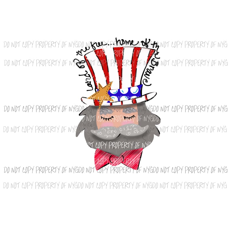 Uncle Sam Hand Drawn Sublimation transfers usa 4th of july america memorial labor day Heat Transfer