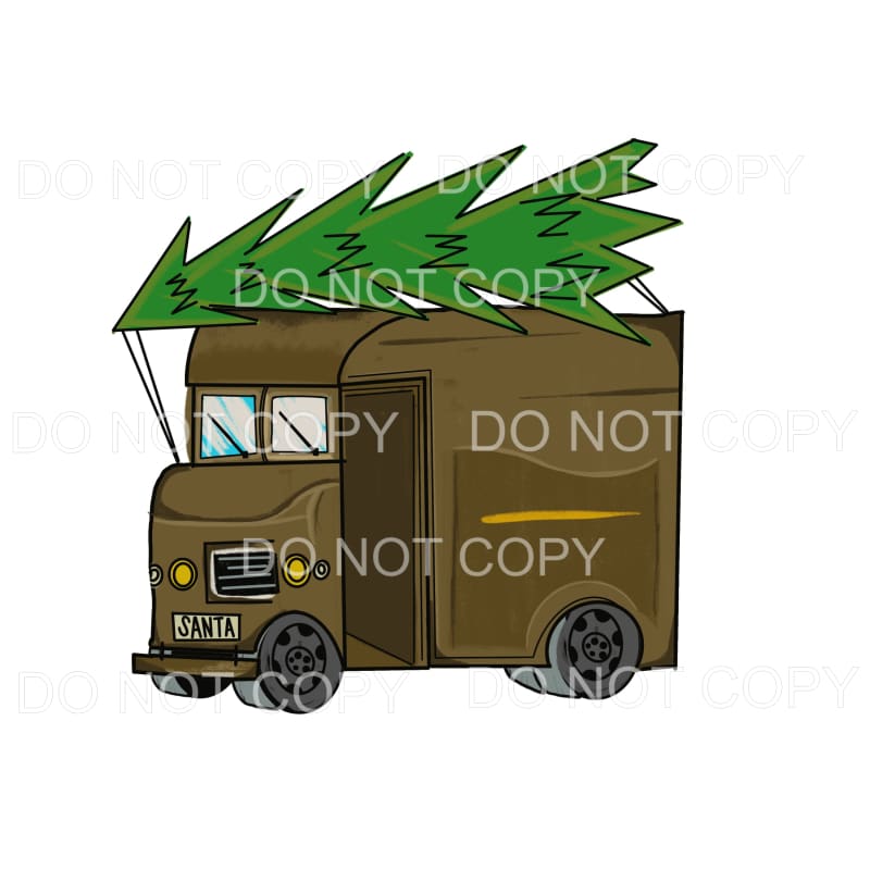UPS Truck Christmas Tree Sublimation transfers - Heat 