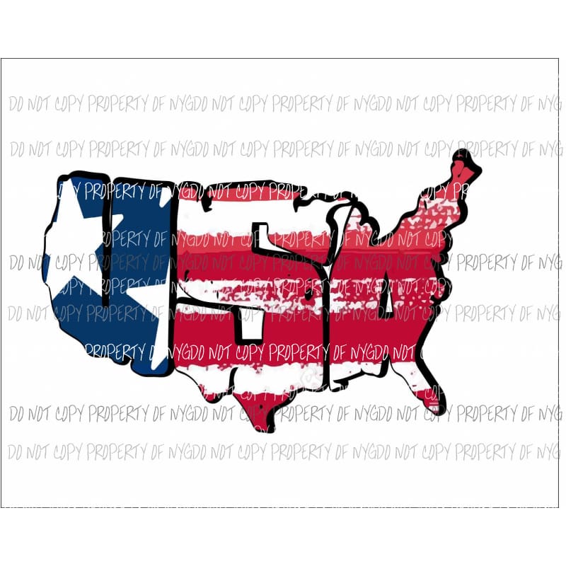 USA # 2 red white blue united states of america shape Sublimation transfers Heat Transfer
