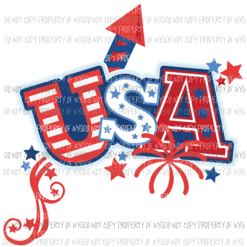 USA # 5 Sublimation transfers usa 4th of july america Heat Transfer