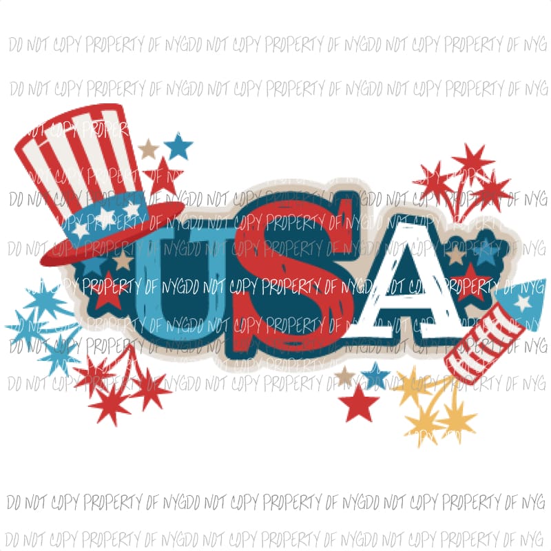 USA # 6 Sublimation transfers usa 4th of july america Heat Transfer