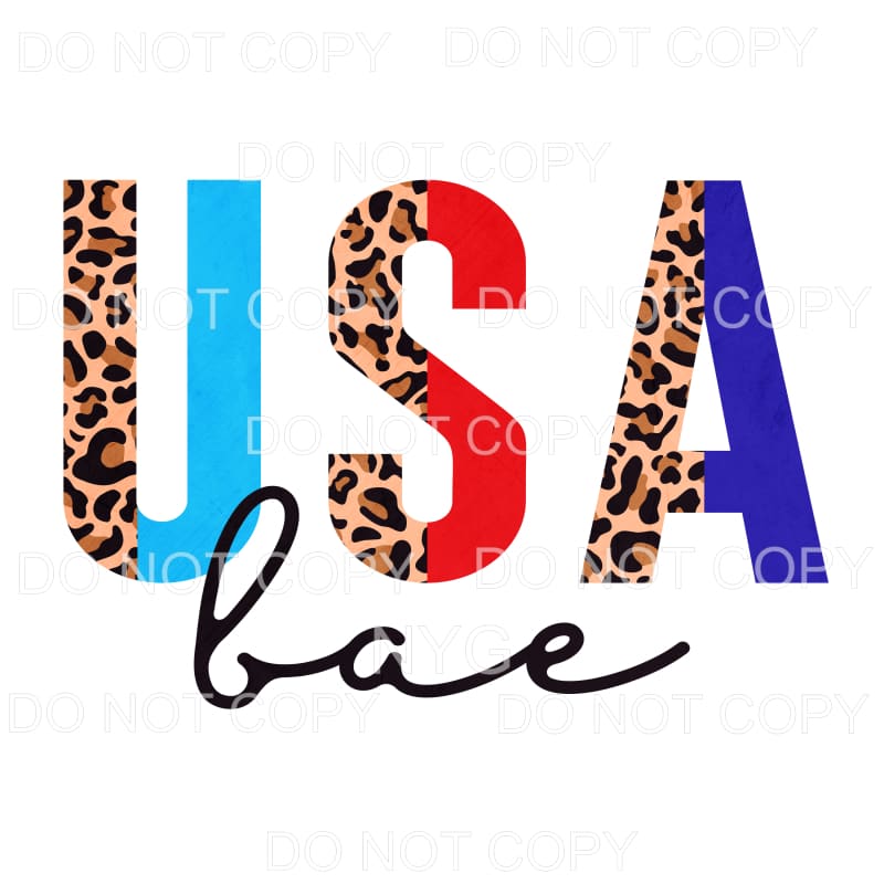 USA Bae Half Leopard Sublimation transfers - Heat Transfer