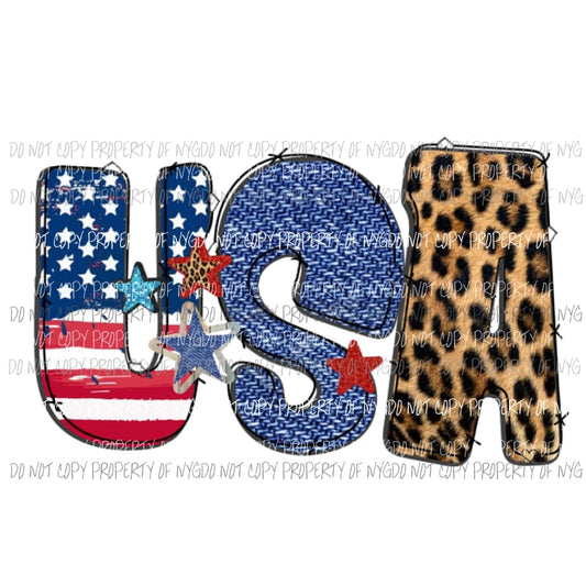 USA cheetah Sublimation transfers Heat Transfer