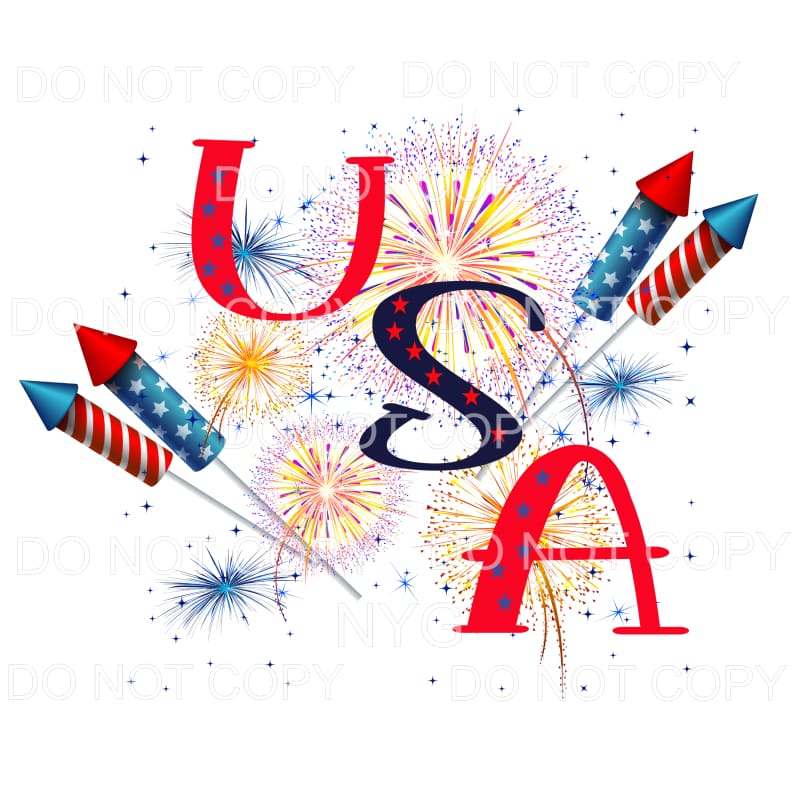 USA Fireworks Sublimation transfers - Heat Transfer