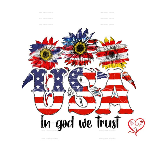 USA In God we trust #7093 Sublimation transfers - Heat 