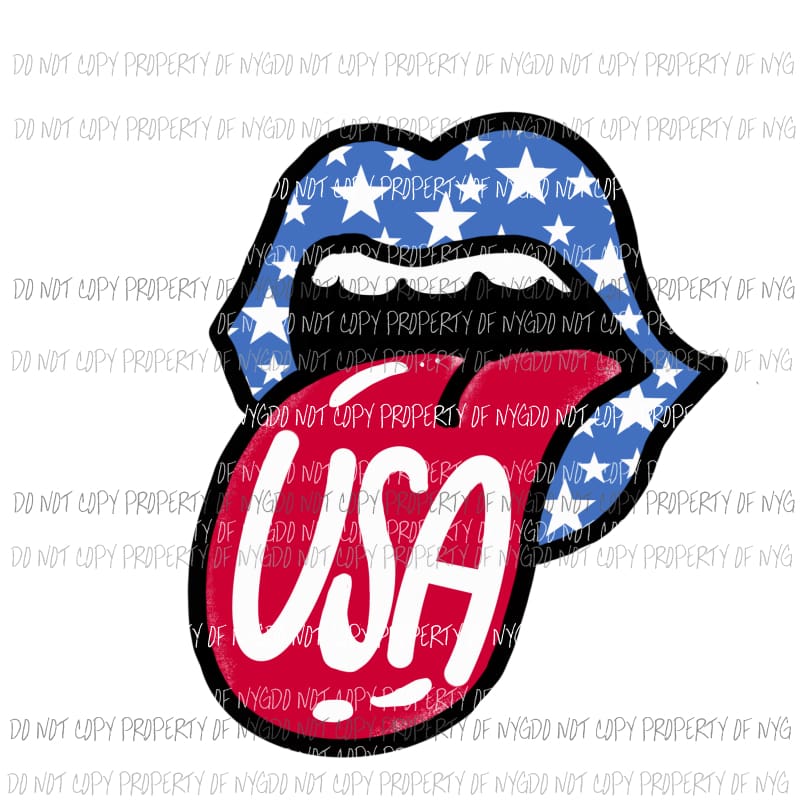 USA Lips Sublimation transfers Heat Transfer