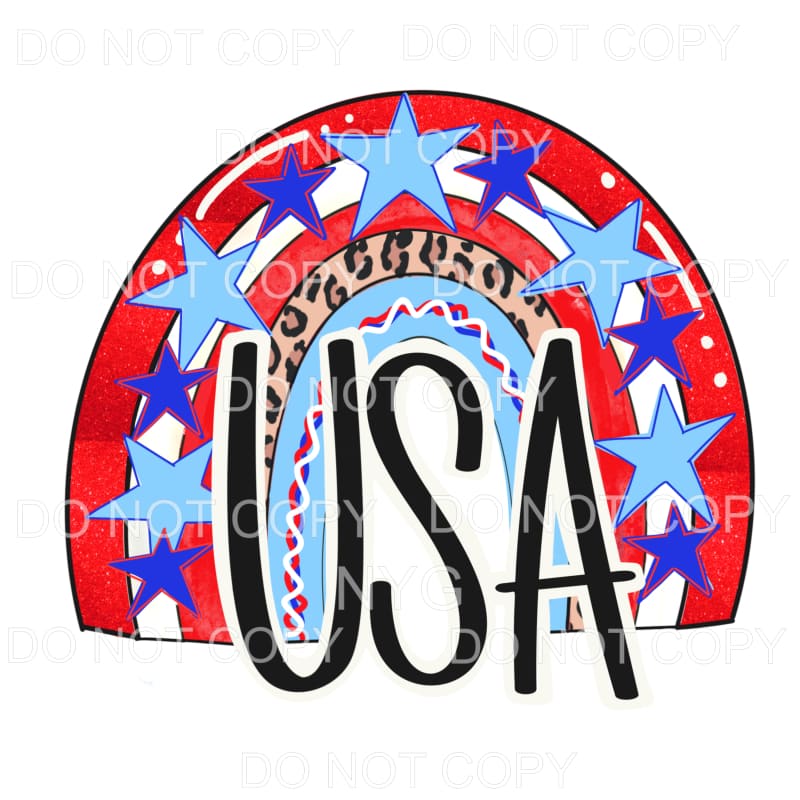 USA Rainbow Stars 4th of July America Sublimation transfers 