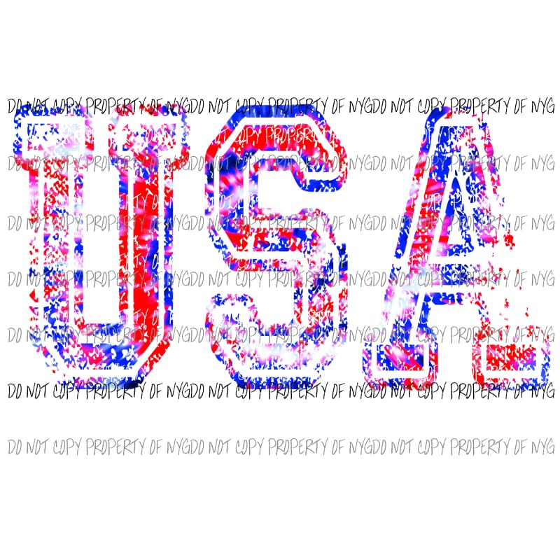 USA Tie Dye #2 Sublimation transfers Heat Transfer