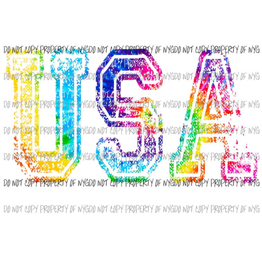 USA Tie Dye #3 Sublimation transfers Heat Transfer
