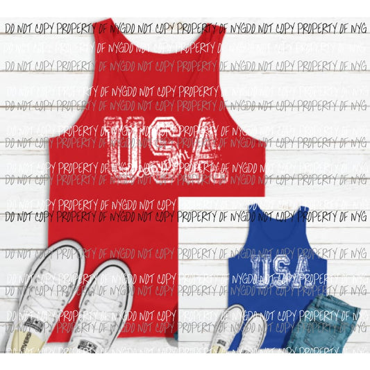 USA white SCREEN PRINT adult 13x9 inches Heat Transfer