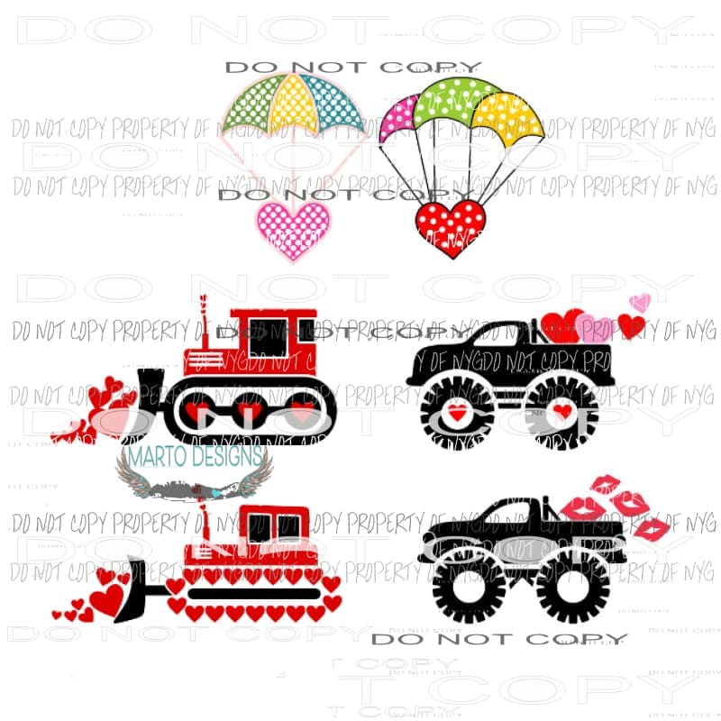 Valentine Bundle 2 you get all 6 designs Sublimation transfers Heat Transfer