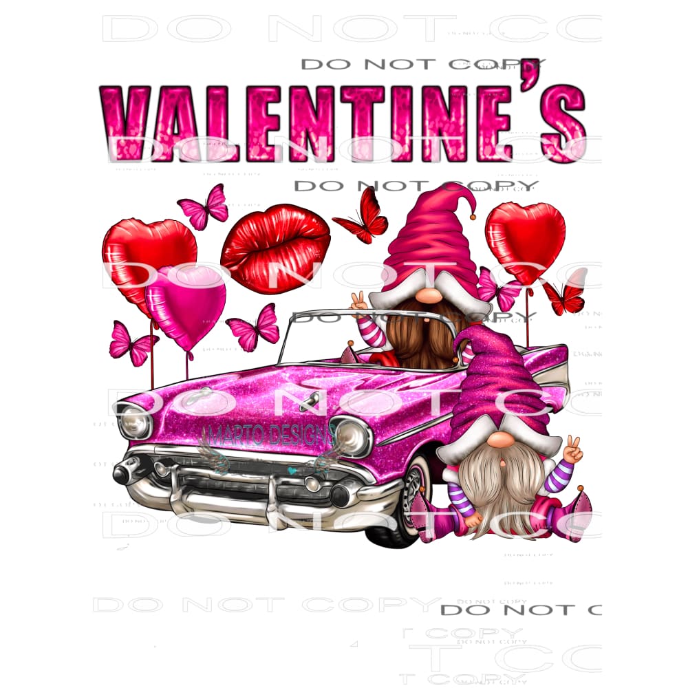 Valentine Car Gnome #8715 Sublimation transfers - Heat