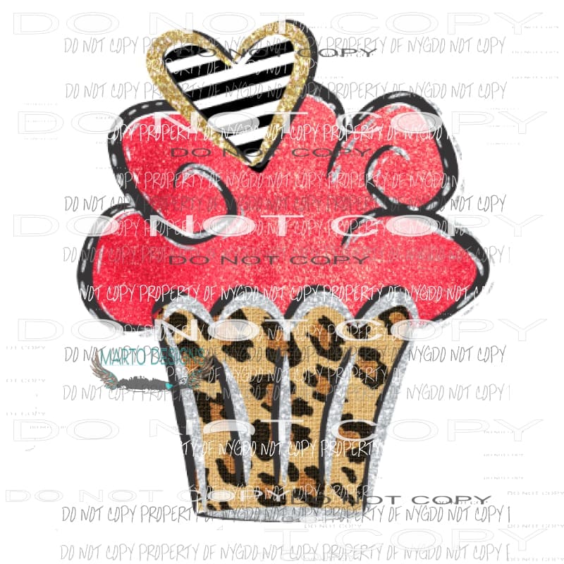 Valentine Cupcake 2 Sublimation transfers Heat Transfer