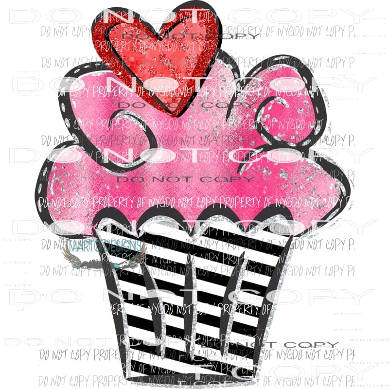 Valentine Cupcake 4 Sublimation transfers Heat Transfer