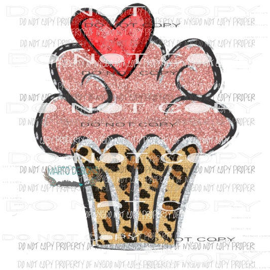 Valentine Cupcake 5 Sublimation transfers Heat Transfer