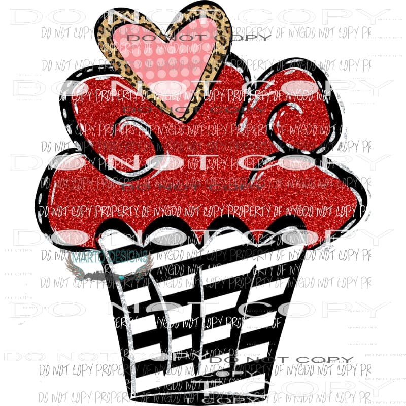 Valentine Cupcake 6 Sublimation transfers Heat Transfer