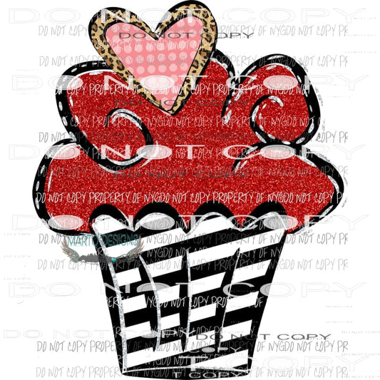 Valentine Cupcake 6 Sublimation transfers Heat Transfer