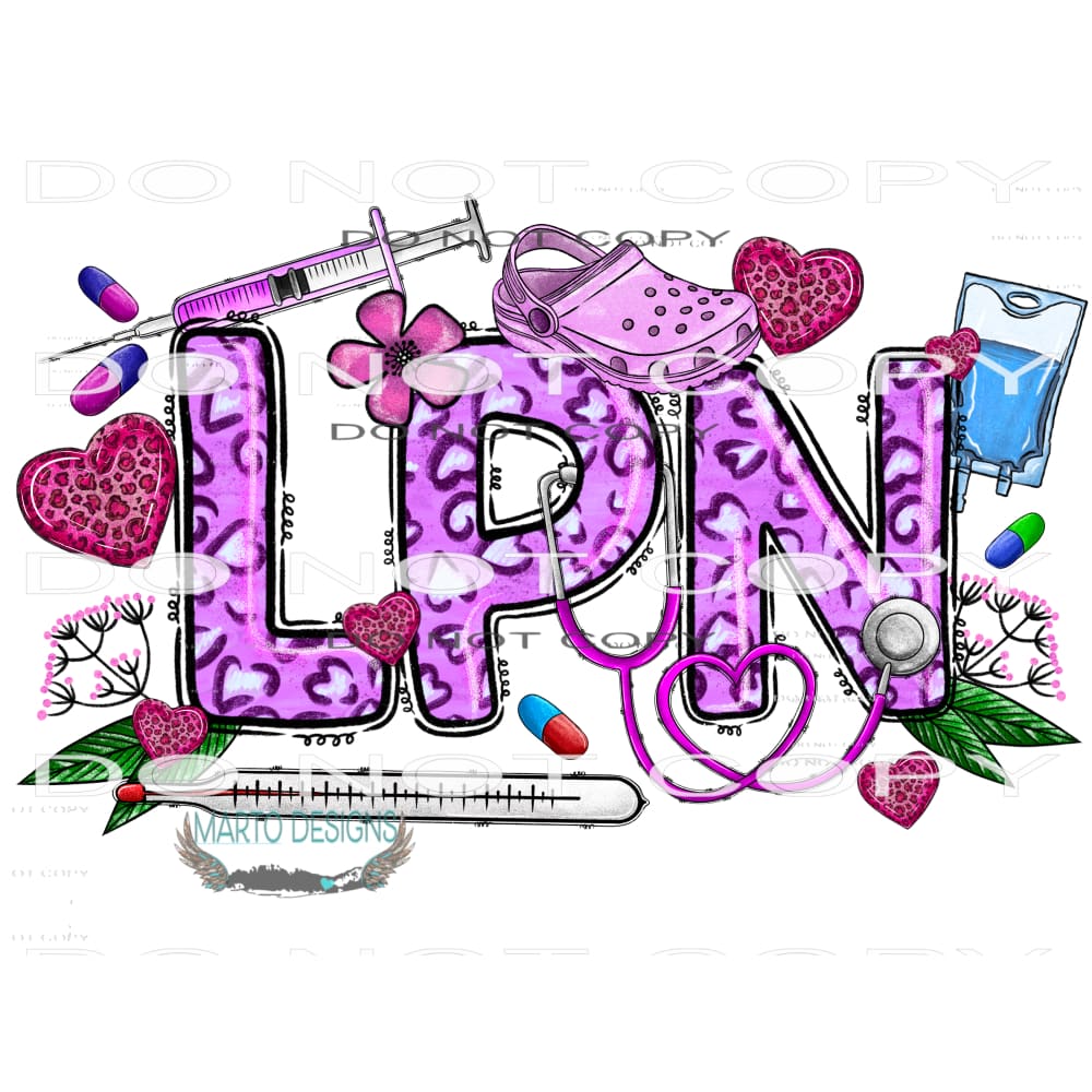 Valentine LPN #9585 Sublimation transfers - Heat Transfer