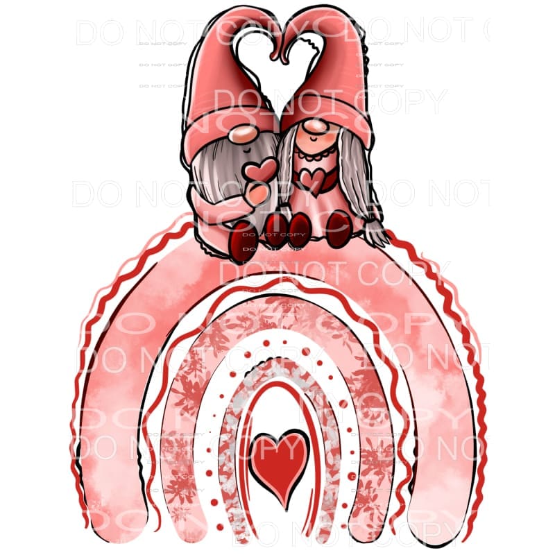 Valentines Day Gnomes Rainbow Pink Red #2137 Sublimation 