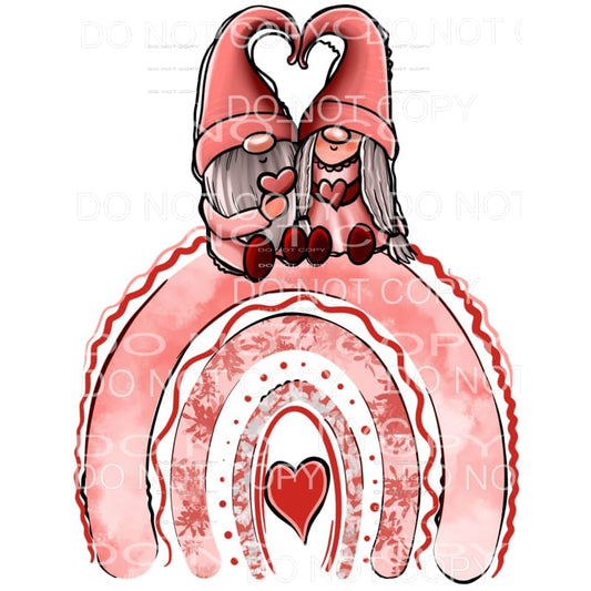 Valentines Day Gnomes Rainbow Pink Red #2137 Sublimation 