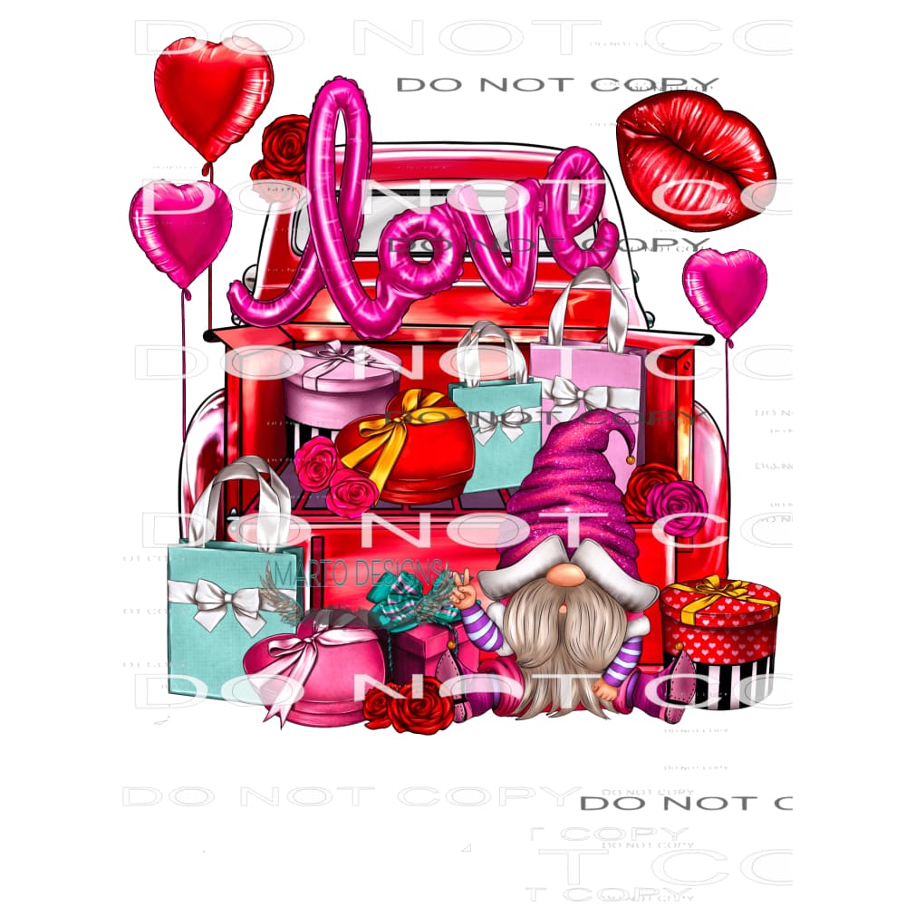 Valentine’s Day Truck #8734 Sublimation transfers - Heat