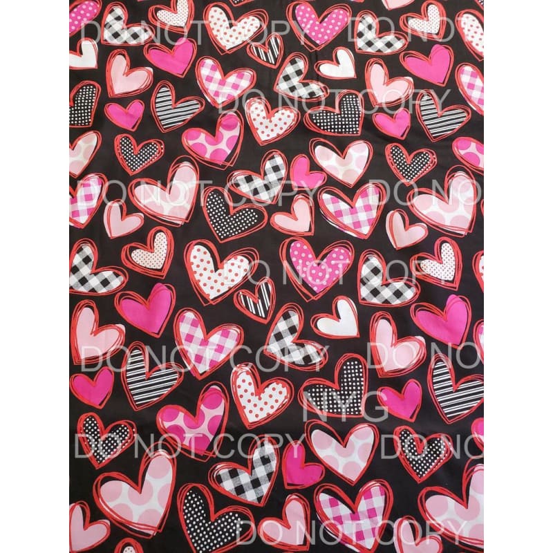 Valetines Day Heart Patterns Sheet Sublimation transfers - 