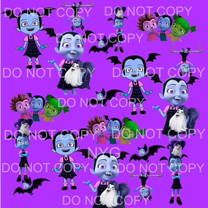 Vampirina and Characters Vampire Purple Background Sheet 