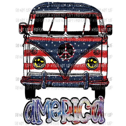 VB Van America Sublimation transfers usa 4th of july america memorial labor day Heat Transfer