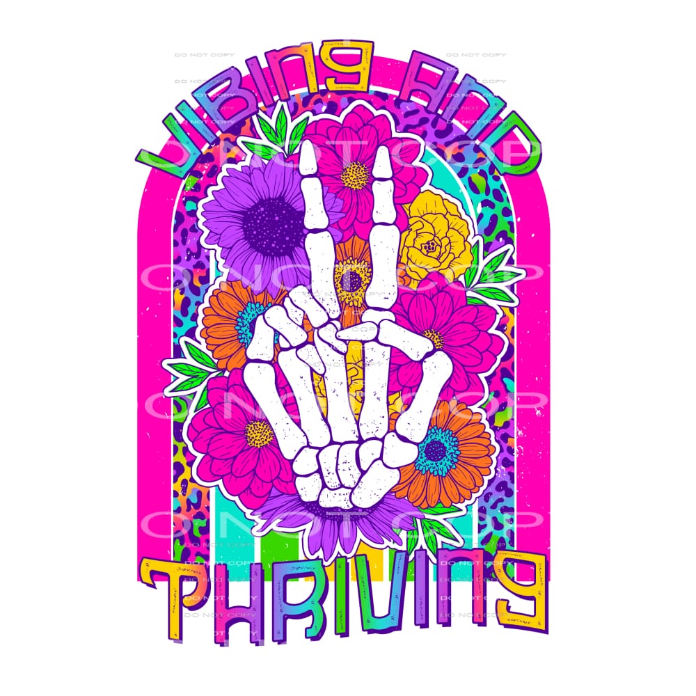vibing and thriving #6505 Sublimation transfers - Heat 
