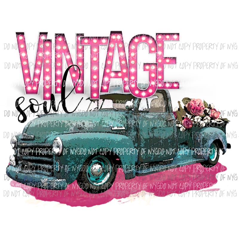 Vintage soul truck Sublimation transfers Heat Transfer