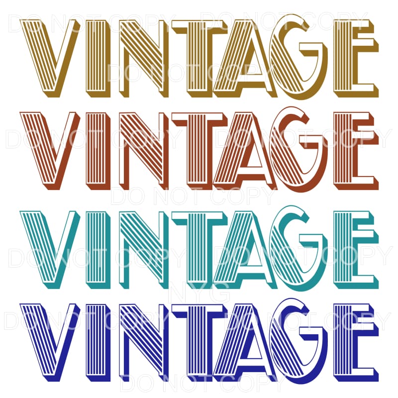 Vintage Stacked Sublimation transfers - Heat Transfer