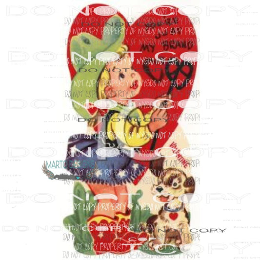 Vintage Valentine your just my brand Sublimation transfers Heat Transfer