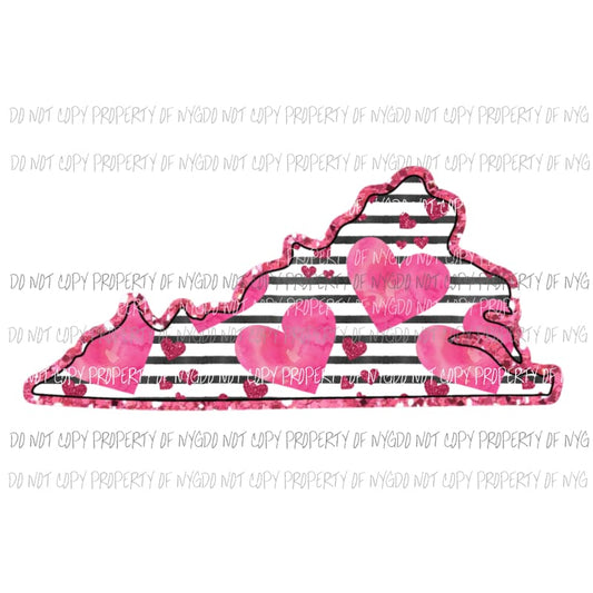 Virginia pink hearts black stripes Sublimation transfers Heat Transfer