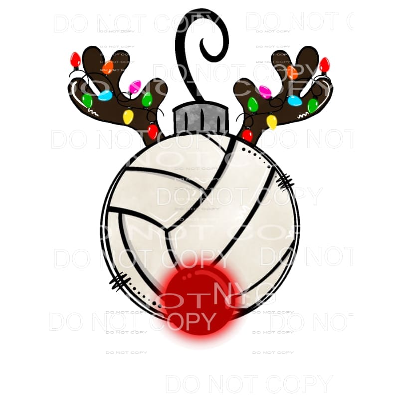 Volleyball Rudolph Reindeer Ornament Christmas Lights #1057 