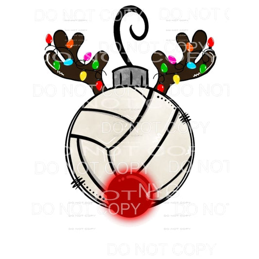 Volleyball Rudolph Reindeer Ornament Christmas Lights #1057 