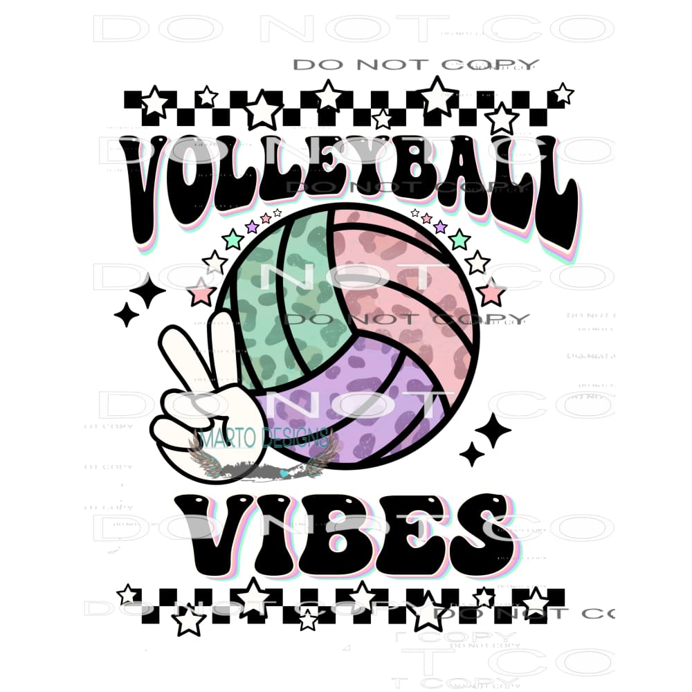 Volleyball Vibes #9378 Sublimation transfers - Heat Transfer