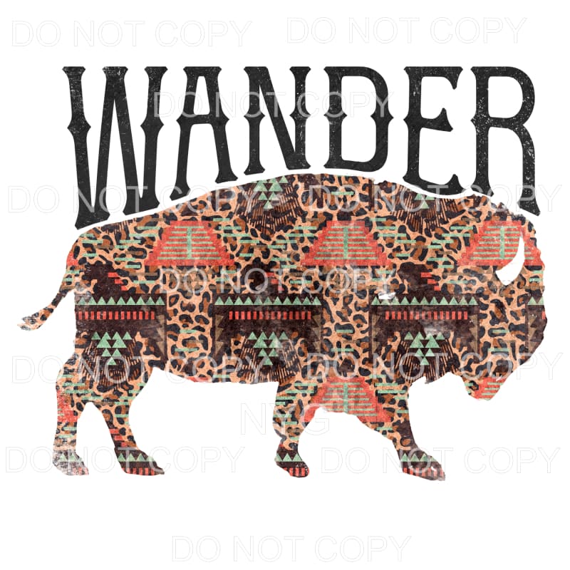 Wander Buffalo Leopard Southwestern Sublimation transfers - 