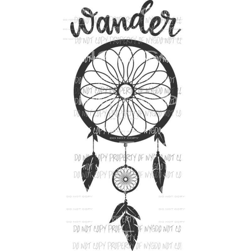 WANDER dream catcher feathers Sublimation transfers Heat Transfer